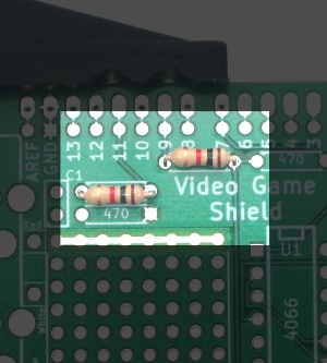 Location of 1k ohm resistors